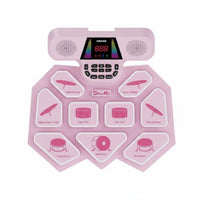 Foldable Drum Practice Mat Built-in Stereo Speakers Tabletop Drum Kit for Travel