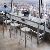 Solid Wood Bar Table Modern Dining Table Narrow Long Console Table Multi-functional Household Furniture Crafted from Rubberwood Suitable for Couples Cafe Balcony Living Room Homeowners