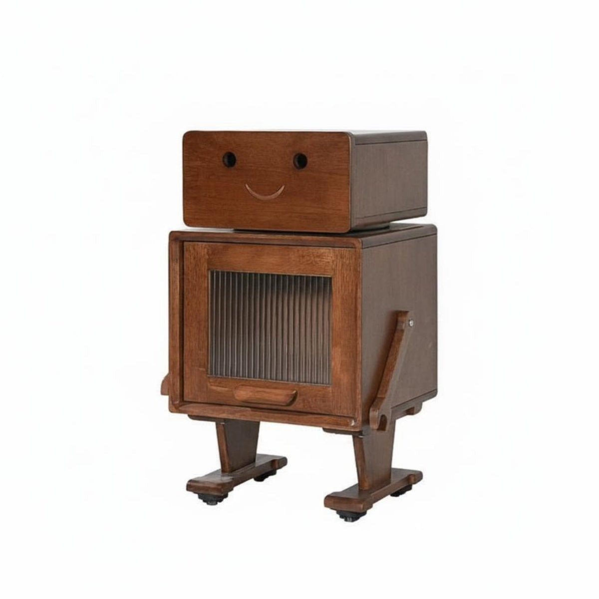 Robot-Shaped Cabinet Fun Character Side Table with Hidden Storage for residents