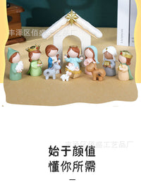 Cartoon Resin Nativity Scene Christmas Decoration