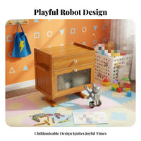 Robot-Shaped Organizer Fun Shape Bedside Cabinet Creative Design kids' Furniture for Tidiness devotees, Homeowners, Bedroom, Playroom, Living Room