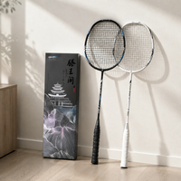 Tengwang Pavilion Badminton Racket Set, Full Carbon Fiber, High-Value Design for Men, Women, Teens, Kids, Beginners