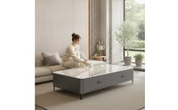Modern Coffee Table with Drawers Minimalist Storage Coffee Table Glossy Furniture Contemporary for Living Room