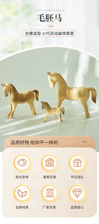 Wooden Blank Horse Animal Figurine DIY Painting Material Home Desktop Decoration