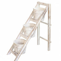 Folding Flower Ladder with containers Nordic aesthetic 3-Tier Plant Stand for Gardeners