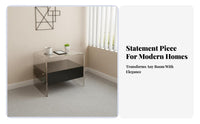 Clear C-Shaped Table Transparent Design Nightstand Space-Saving for Small Spaces