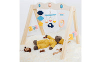 Wooden Baby Play Gym Infant Activity Gym Beech Wood Hanging Play Arch for Infants, Infants