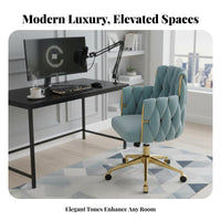 Scalloped rear Task Chair Elegant design Vanity Seat Shell-Shaped rearrest 360° rotate for Women, Teens, Bedroom, vanity area