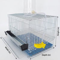 Button Quail Cage with Droppings Tray and Foot Pads, Metal Wire Cage for Home Breeding, Suitable for Quails and Livestock Industry Use