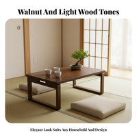 Minimalist Design Folding Tatami Table Space-Saving Foldable Tatami Table Multi-Purpose Floor Desk Sturdy Legs for Tea Enthusiasts, Telecommuting Workers, Bay Window, Small Areas, Balcony, Living Room