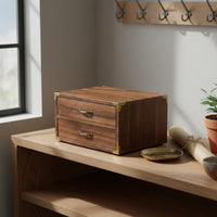 Wooden Drawer Organizer Space-Saving Retro Desktop Storage Box Rustic Storage Drawers Versatile Apothecary Cabinet Pre-Assembled