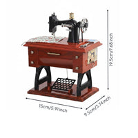 Stitching Apparatus musical box European Style Vintage Design Stitching Apparatus Ornament Realistic House Decoration for Desktop