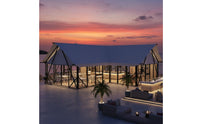 Large Hotel Tent Sturdy Frame Glass Wall Resort Cabin Spacious Interior Tensile Membrane Shelter for Campsite Owners, Tourist Resorts, Campsites