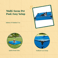 Foldable Pet Pool, Portable Dog Bath Tub, Outdoor Use