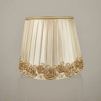 Light Shade with Beaded Trim for Ceiling and Table Lamps, Handcrafted Textile Lampshade for Bedroom and Room Decor