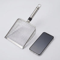 Pet Litter Scooper and Heavy Duty Stainless Steel Mesh Scooper, Deep Basket Animal Waste Scooper