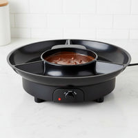 Electric Chocolate Melting Pot Two-wayVoltage Chocolate Melter Easy to Clean Fondue Pot with Tray Stylish for Hosts, Dessert Tables