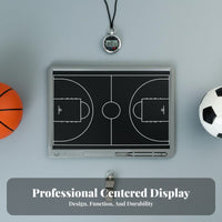 Single-Press Erase Basketball Soccer Coaching Clipboard Rewritable LCD Strategy Board Paperless Design for PE Teachers, Locker Room