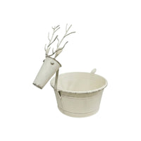 Planter with Deer Frame Rustic Deer Metal Flower Pot Vintage for Patio, Balcony
