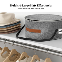 Hat Organizer Box Large Capacity Fabric Bin Carry Strap Sturdy Handles for Travelers, Adults, Wardrobe, Entryway, Under Bed