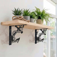 Iron Wall-Mounted Triangular Bracket with Anchor Pattern for Shelves