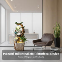 Indoor Waterfall Water Feature Built-in Humidifier Indoor Waterfall Feature LED Accent Lighting Peaceful Garden Floor Water Feature for Living Room