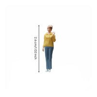 1:64 Scale Girl Figurine Realistic Details Miniature Girl Figurine for Hobbyists