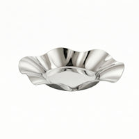 Reflective Stainless Steel Serving Tray Decorative Wavy Serving Dish Rust-Resistant Platter Elegant for Parties