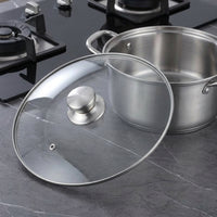 Pan Lid for Frying Pan Replacement, Tempered Glass Saucepan Lid with Stainless Steel Handle, Universal Fit Pot Lid and Wok Lid