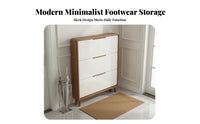 Footwear Storage Unit Space-saving Narrow Shoe Storage Cabinet with Solid Wood Frame Adjustable Drawers Tipping Mechanism Removable Partitions Suitable for Apartment Dwellers and Hallway Organization