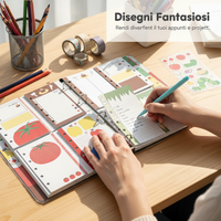 Vintage M5 Tri-Fold Sushi Grass Pudding Tomato Girl Heart Loose Leaf Notebook Refills