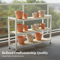 Multi-Tier Plant Stand Mobile with Wheels Floor Standing Flower Rack Space-Saving Display Rack for Balcony, Outdoor, Living Room