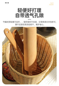 竹编织圆桶竹筐家用商用收纳水果蔬菜篮厨房拉圾篓大箩筐