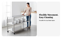 Rust Resistant Multi-Tier Kitchen Rack Multifunctional Stainless Steel Utility Shelf Heavy Duty Multi-Tier Utility Rack Large Capacity for Pantry, Restaurant, Garage