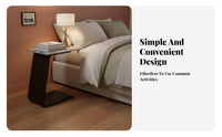 C-Shaped Snack Table Movable C-Shaped Couch Table multipurpose for Small Spaces