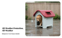 Year-Round Use Weatherproof Dog House Rainproof Pitched Roof Dog House Insulated Outdoor Pet Shelter Robust Construction for Dogs, Feline Owners, Outdoors, Backyard, Garden, Patio