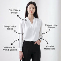 Blouses for Women UK Long Sleeve Pullover Design, Wrinkle Resistant for Business Casual, Ladies Loose Fit Blouse with Pocket Detail