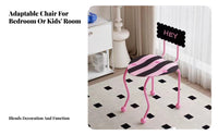 Wavy Leg Heart Seat Chair Dopamine Decor Playful Aesthetic Vanity Stool Creative Design Distinctive Shape for Women, Teenagers