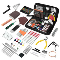 106-Piece Guitar Tool Kit with Guitar Picks, Finger Protectors, Bridge, Nut, Saddle, and String Expander
