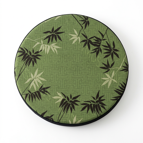 Polyester Tatami Meditation Cushion, Round Floor Pillow for Living Room, Meditation Cushion Sponge Filled, Bamboo Floral Patt