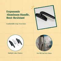 Pane Handle, Aluminum Alloy Transmission Handle, Replacement Winder Crank for Casement, Sliding, and Outward Opening panes