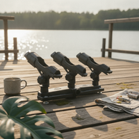 3 Head Rod Holder Reel Slot Adjustable Fishing Pole Rack Easy to Carry Outdoor Gear Organizer for Pier