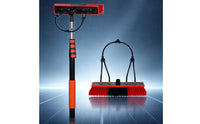 High-Reach Solar Panel Cleaning Brush Extendable Telescopic Cleaning Brush Telescoping Water-Fed Washing Kit Adjustable for Cleaners, Window Panes, Roofs