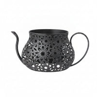 Metal Planter with Saucer Elegant Decorative Flower Pot Long-Lasting