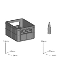 1 64 啤酒框 透明饮料 可乐 模型场景 比例车库 物料盒 周转箱