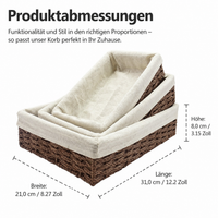 Japanese Storage Basket, Braided Laundry Basket Made of Plant Fiber, Laundry Hamper with Fabric Insert, Stackable for Bedroom