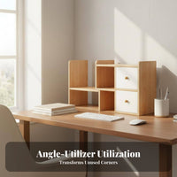 Adjustable Desktop Organizer Easy Assembly Adjustable 2-Piece Shelf Sturdy Construction