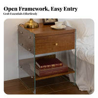 Floating Drawer Nightstand Space-Saving Bedside Table Ample Storage for Adults
