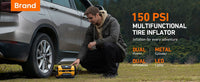 AC/DC Car Air Pump 110-230V AC and 12V DC Dual Power Inflator with Digital Display