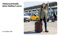 Wheeled Hard Case with Foam Shockproof Rolling Flight Chest Padlockable